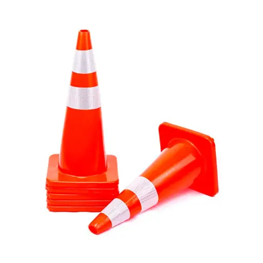 [170-01-002] CONO SEGURIDAD 28” BASE GOMA REFLECTIVO ANARANJADO